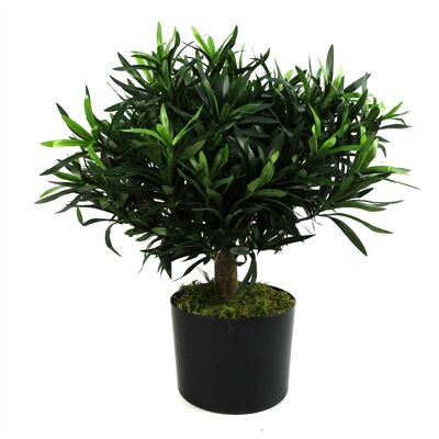 Planta artificial de arbusto Podocarpus de 40 cm con diseño de hojas