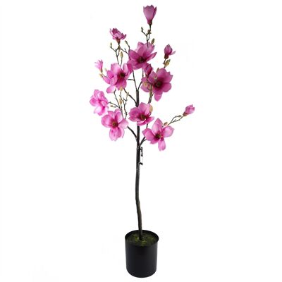 Künstlicher Magnolienbaum, rosa im Topf