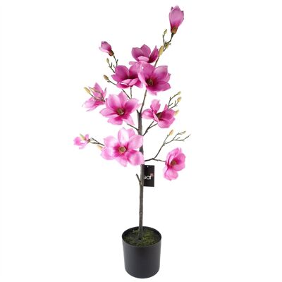 Albero artificiale di magnolia rosa in vaso