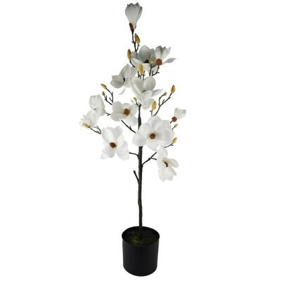 Árbol Artificial Magnolia Blanco En Maceta