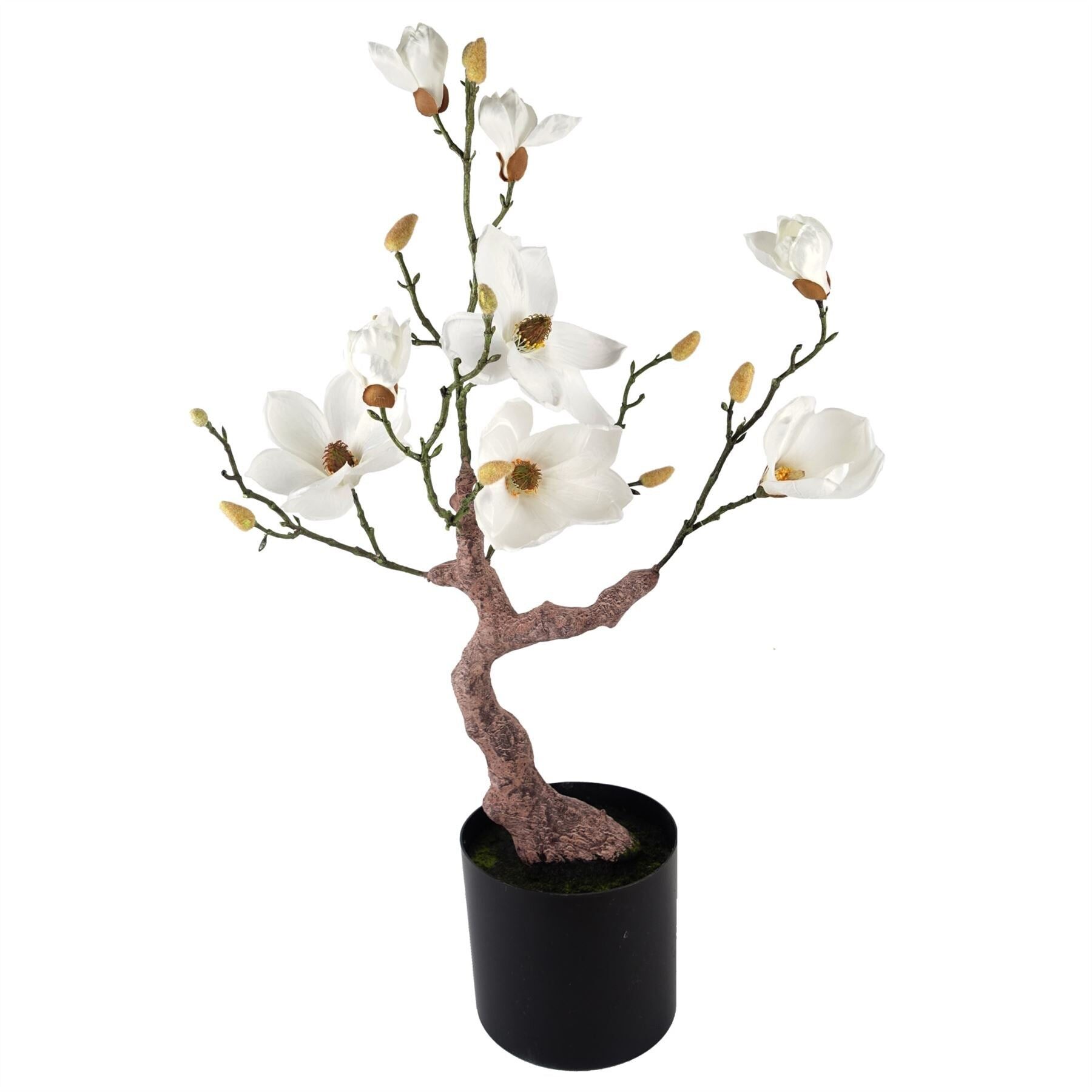 Árbol Artificial Magnolia Blanco En Maceta