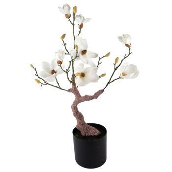 Arbre artificiel Magnolia blanc en pot 1