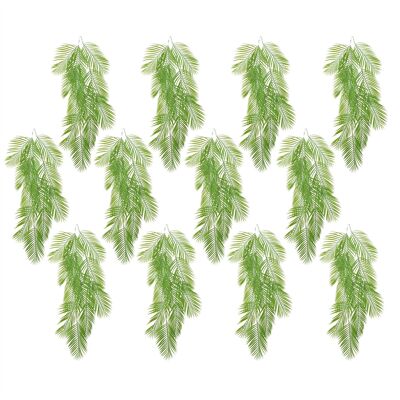Paquete de plantas artificiales con hojas de palmera colgantes, 12 x 120 cm