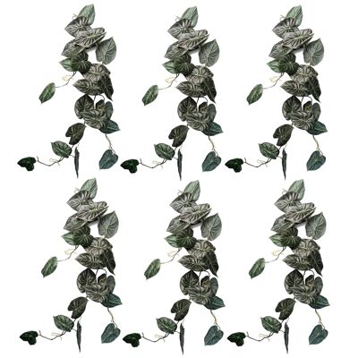 Plante artificielle suspendue Alocasia Dragon Scale Dark Pack x 6