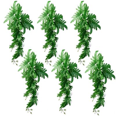 Confezione di piante di filodendro artificiali sospese x 6