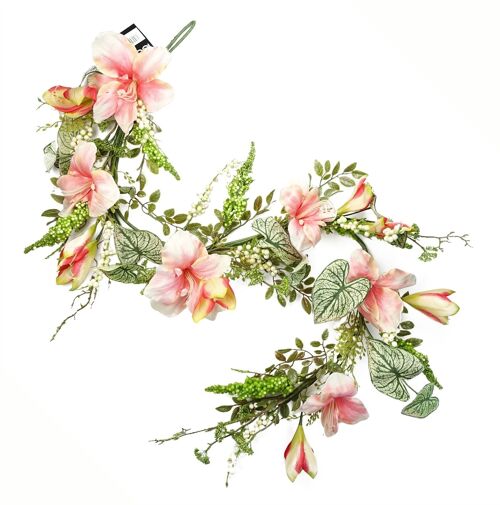 Artificial Hanging Plant Pink Lily Plant Garland
