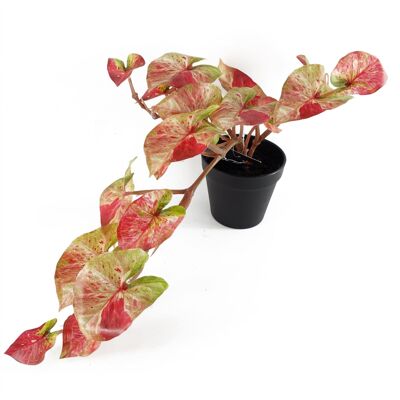 Plante artificielle suspendue rose Splash Caladium