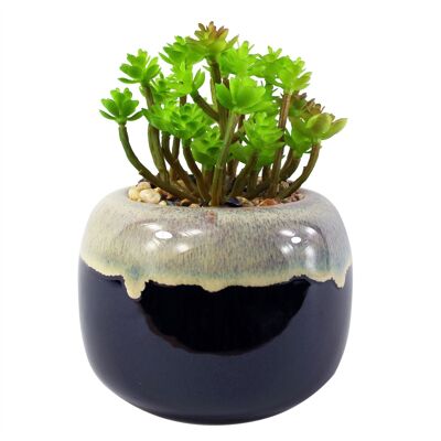 Jardinière en céramique de plante artificielle Sedum Clavatum 16 cm