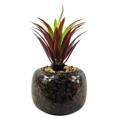 Plante artificielle en céramique, plante de bureau tachetée, Dracaena rouge, 18cm