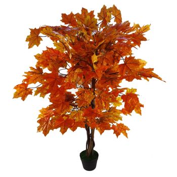 Arbre Artificiel Grand Érable Orange Automne 125cm. 1