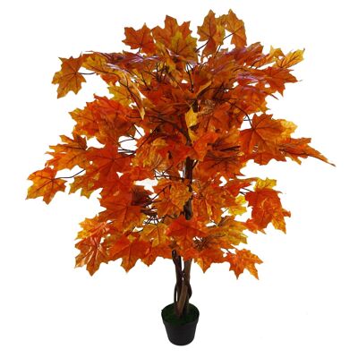 Künstlicher Baum, groß, Orange, Ahorn, Herbst, 125 cm.