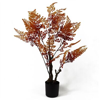 Planta de árbol artificial Otoño Naranja Helecho Planta de árbol 70 cm