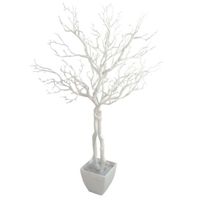 Künstlicher Wunschbaum aus weißem Kunststoff, 95 cm