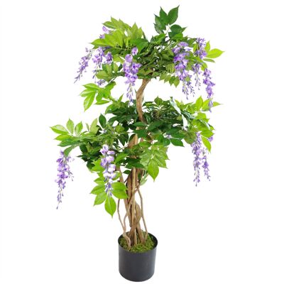 Künstlicher Glyzinienbaum, 110 cm, künstlicher violetter Stamm