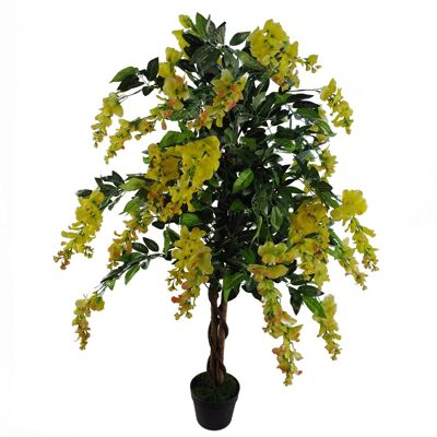 Künstlicher Glyzinienbaum, 120 cm, künstlicher gelber Stamm