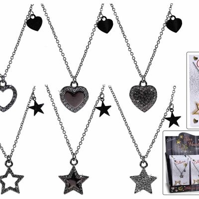 Collane girocollo "Cuore Stella" 14zero3 con card in espositore
