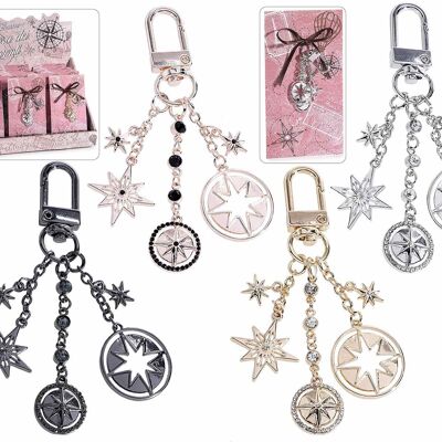 Llavero con dije de metal "Rosa dei Venti" 14zero3 en expositor