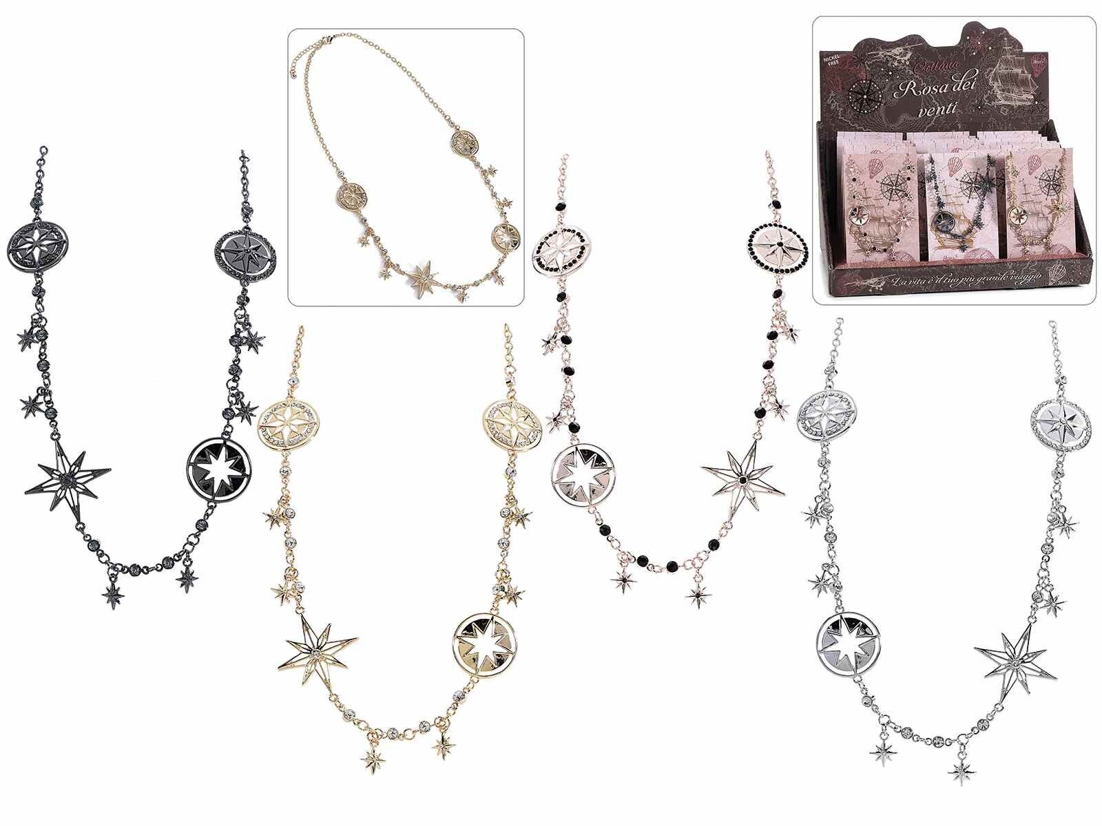 Collana girocollo "Rosa dei Venti" 14zero3 con card in espositore