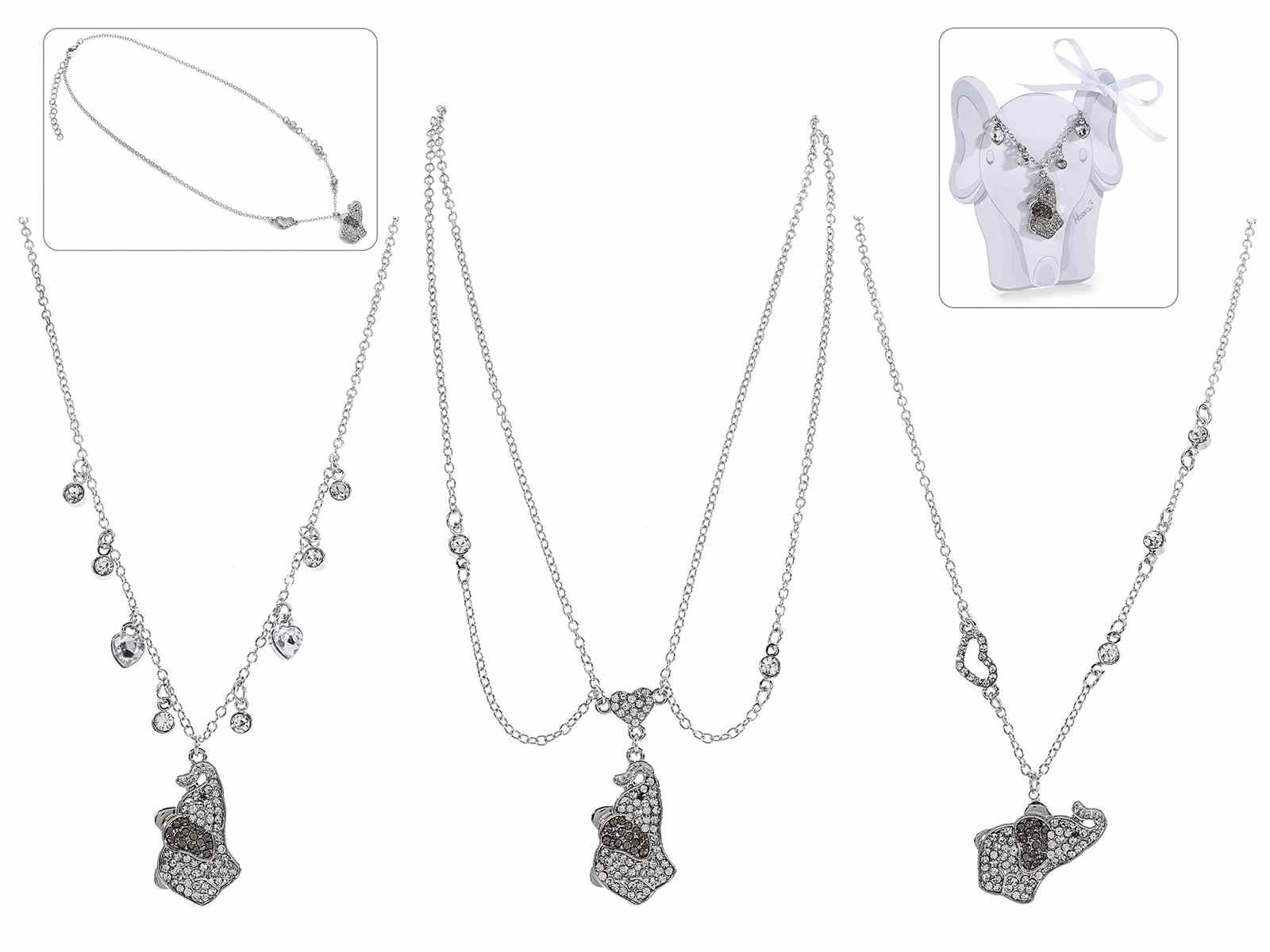 Collane con Elefantini con card in confezione singola
