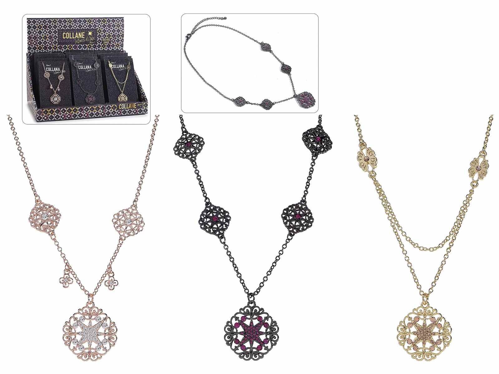 18-piece display of choker necklaces with cards