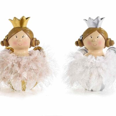 Resin angels to place with woolen thread dress and glitter details
