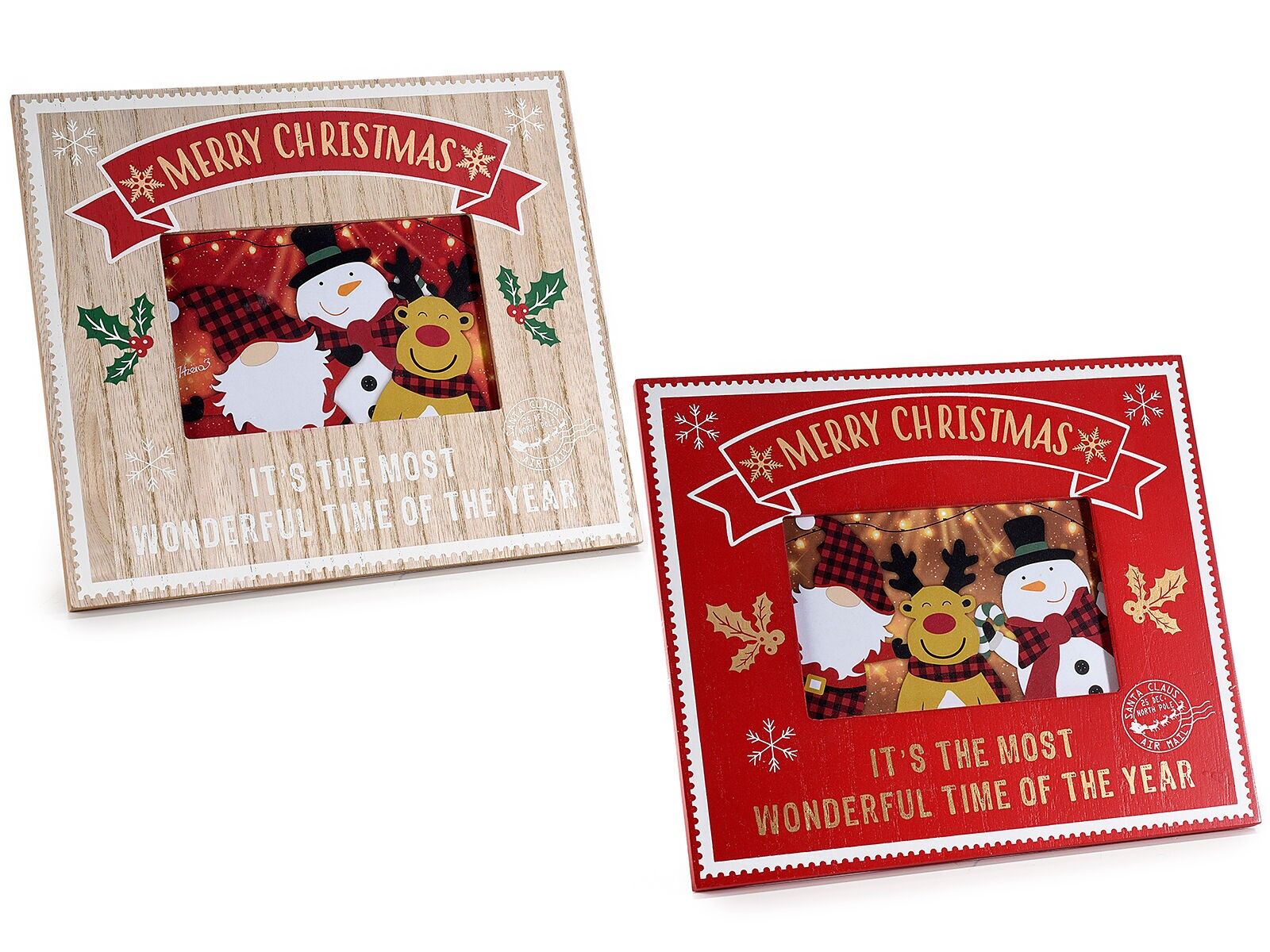 Cadres photo en bois design de Noël Christmas Time 14zero3