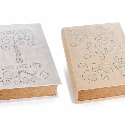 Wooden book boxes covered in velvet with rhinestone decorations Tree of Life / Life Tree 14zero3