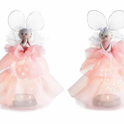 Resin mice with tulle dress and LED lights