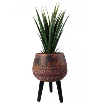 Jardinières Pots de Plantes Zaturn Marron Pieds Noirs 44cm x 30cm 2