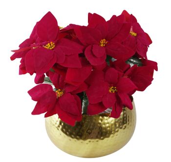 Poinsettias Jardinière en métal doré Noël artificiel Noël 1