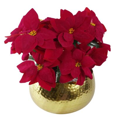Poinsettias Jardinière en métal doré Noël artificiel Noël