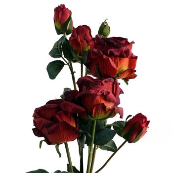 Fleurs artificielles roses rouges 1