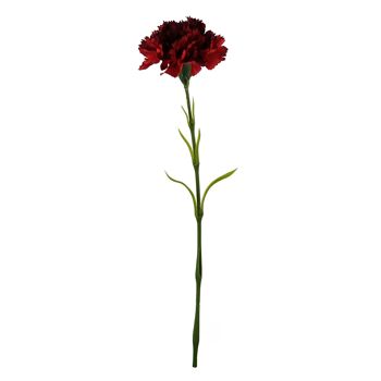 Fleur artificielle d'oeillet rouge simple 2