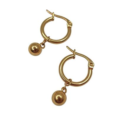 Small round ball hoop earrings
