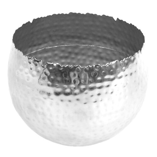 Metal bowl 22 x 17cm Silver Colour Curvy Edge