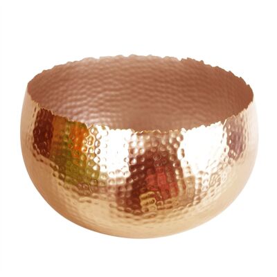 Metal Bowl 32 x 20cm Copper Colour Curvy Edge