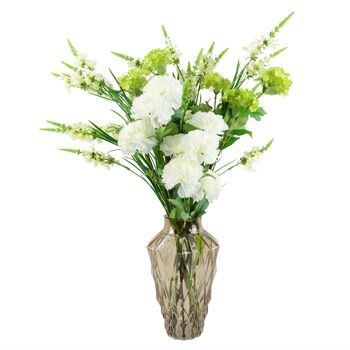 Pack de 6 x Fleurs Artificielles Oeillet Blanc Tige - 4 Fleurs 70cm 5