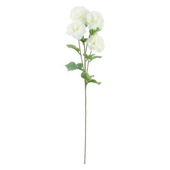 Pack de 6 x Fleurs Artificielles Oeillet Blanc Tige - 4 Fleurs 70cm 7
