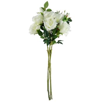 Pack de 6 x Fleurs Artificielles Tige de Rose Blanche - 3 fleurs 80cm 2