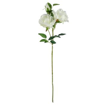 Pack de 6 x Fleurs Artificielles Tige de Rose Blanche - 3 fleurs 80cm 6