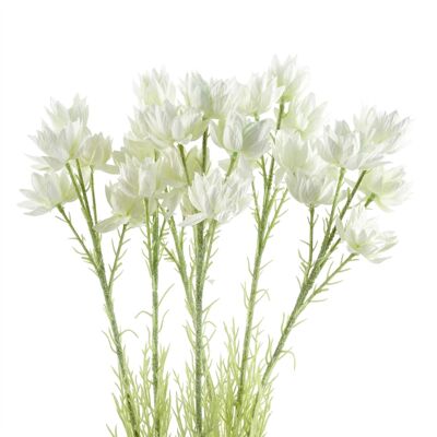 Confezione da 6 fiori artificiali con stelo Starflower bianco - 5 fiori da 60 cm