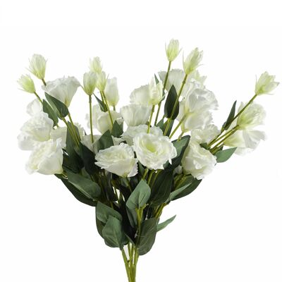 Paquete de 6 flores artificiales con tallo de rosa silvestre blanca - 6 flores de 80 cm