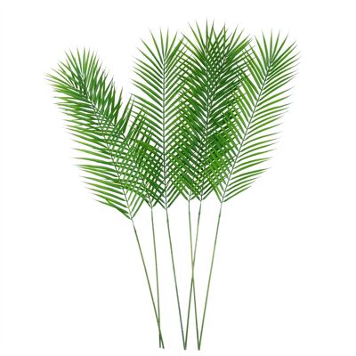 Confezione da 6 foglie di palma realistiche con fogliame artificiale da 100 cm