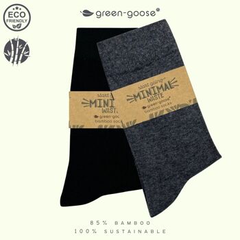 chaussettes homme en bambou green-goose | 2 paires | Mélange foncé | 39-44 4