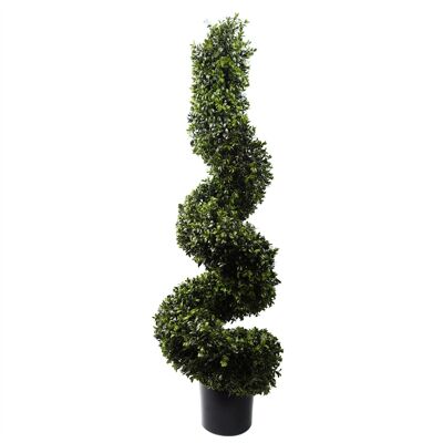 Albero artificiale in legno di bosso con foglia da 120 cm, resistente ai raggi UV per esterni