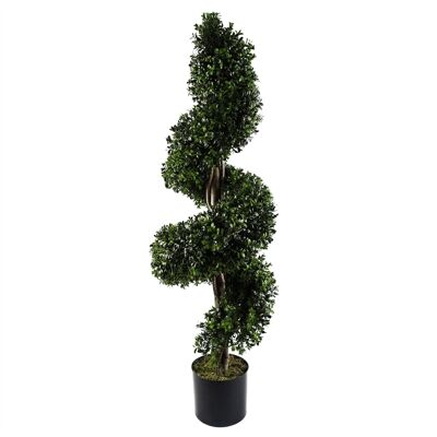 Foglia 120 cm Sprial Buxus Albero artificiale resistente ai raggi UV per esterni