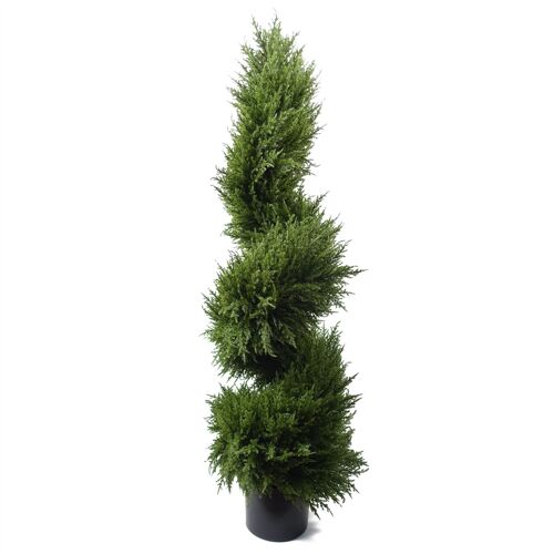 Leaf 120cm Sprial Cypress Artificial Tree UV Resistant Outdoor