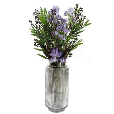 Blatt 60 cm künstliche lila Sternblumen-Display-Glasvase