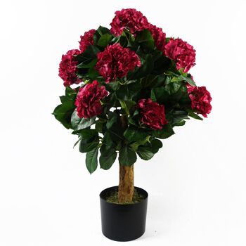 Feuille 75cm plante d'hortensia de buisson rose artificiel en pot 1