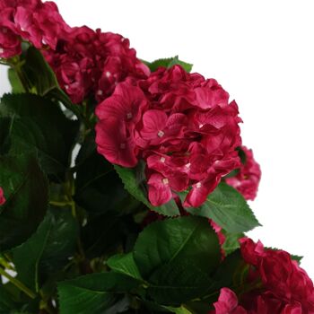 Feuille 75cm plante d'hortensia de buisson rose artificiel en pot 2